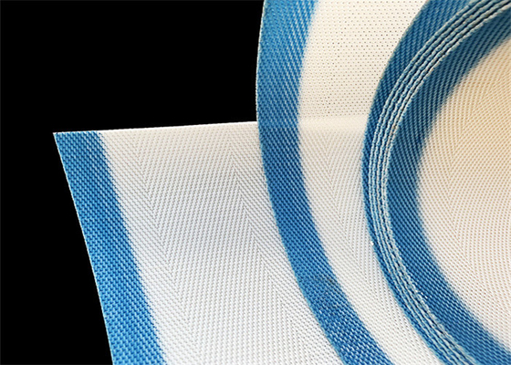 Blue Polyester Sludge Dewatering Belt Permeabilitas Air Yang Baik Untuk Kota