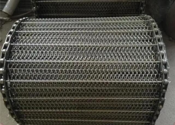 Food Lift Loading Chain Mesh Belt Stainless Steel 304
