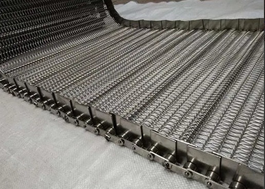 304 Material Cooling Conveyor Steel Wire Belt Ketahanan Suhu Rendah