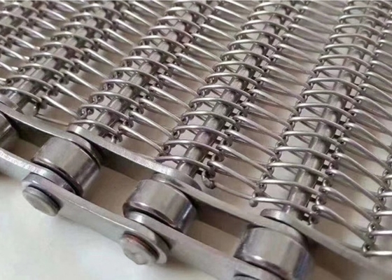 4mm Chain Mesh Conveyor Belt Ss 304 316 Stainless Steel Untuk Oven