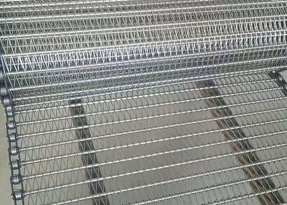 Sabuk Konveyor Jala Rantai Pemrosesan Makanan Kawat Datar Stainless Steel