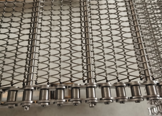 304 316 Stainless Steel Chain Link Spiral Wire Mesh Conveyor Belt Food Grade