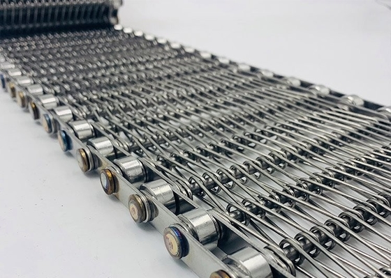 1m Lebar Logam Keseimbangan Menenun Wire Mesh Belt SS304 Stainless Steel