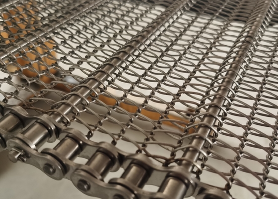 Sabuk konveyor wire mesh rantai logam suhu tinggi untuk industri makanan