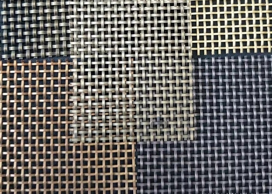 Lebar 2.0m Jaring Logam Dekoratif Untuk Tirai Laminasi Kaca Tidak Mudah Terbakar