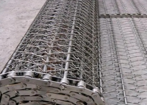 Sgs Stainless Steel Chain Mesh Conveyor Belt 1m 1.2m 1.5m Lebar Metal Balance Braid