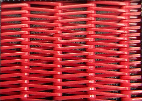 0,1-30m Red Polyester Spiral Dryer Mesh Belt Dengan Lem Untuk Kertas Mil