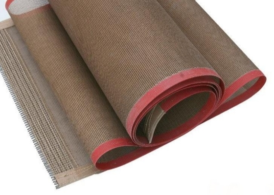 Dilapisi Fiberglass Open Mesh Food Grade Ptfe Conveyor Belt 30cm hingga 4,3m
