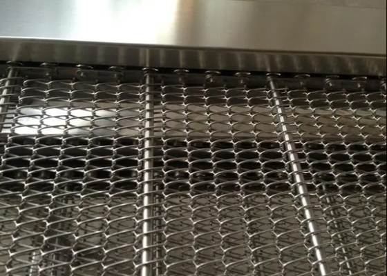 Membersihkan Carrot 304 Stainless Steel Chain Mesh Conveyor Belt Anti Oksidasi