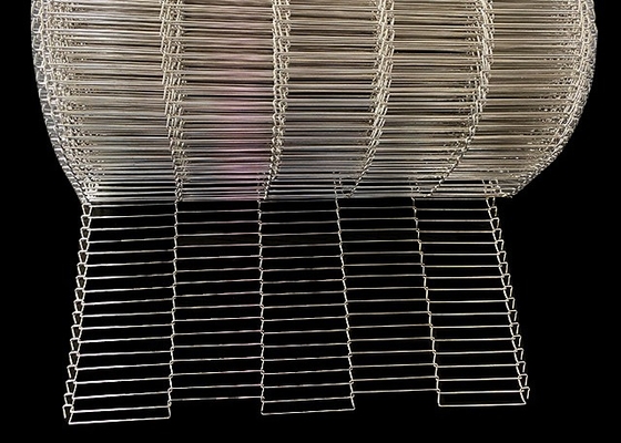 304 Stainless Steel Wire Mesh Flat Flex Conveyor Belt Tahan Suhu Tinggi
