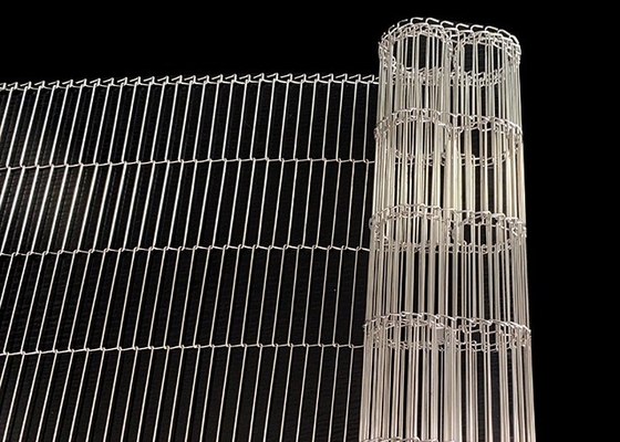 Food Grade 304/316 Stainless Steel Flat Flex Wire Mesh Conveyor Belt Untuk Memanggang Roti