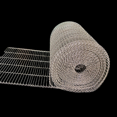 Flat Flex Stainless Steel Wire Mesh Conveyor Belt Tahan Panas Untuk Industri Makanan