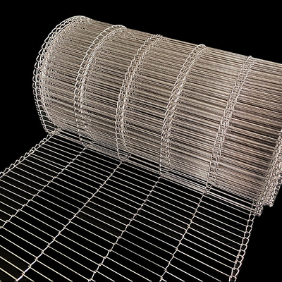 Stainless Steel Metal Flat Flex Wire Mesh Conveyor Belt Untuk Telur Dilapisi Coklat