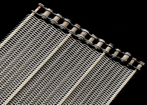 1000mm * 10m Chain Mesh Conveyor Belt Stainless Steel Untuk Industri Ritel