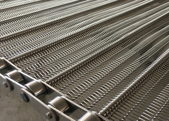 Sabuk Konveyor Mesh Rantai Stainless Steel 304 yang Kuat Food Grade
