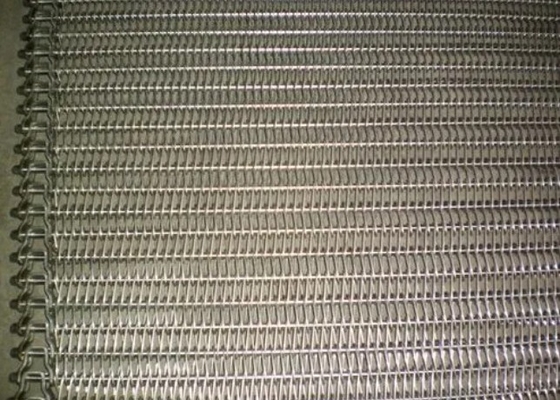 Eye Link Spiral Mesh Belt 7-60mm Pitch 0.3-3.6m Lebar Untuk Conveyor