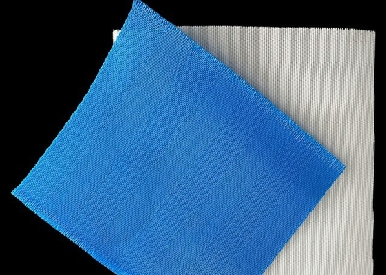Blue And White Polyester Mesh Belt Limbah Dehidrasi Disesuaikan