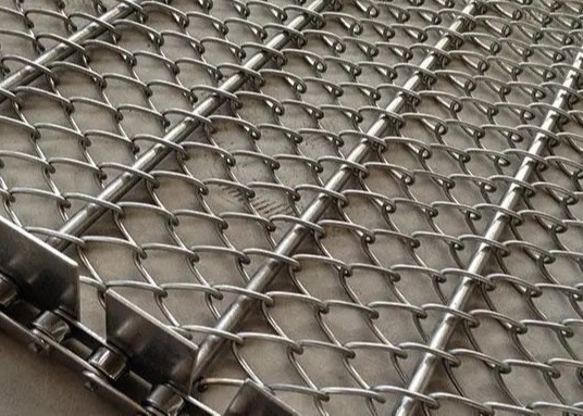 Food Grade Ss304 Ss316 Eye Link Conveyor Belt Lebar 0,3-3,6m