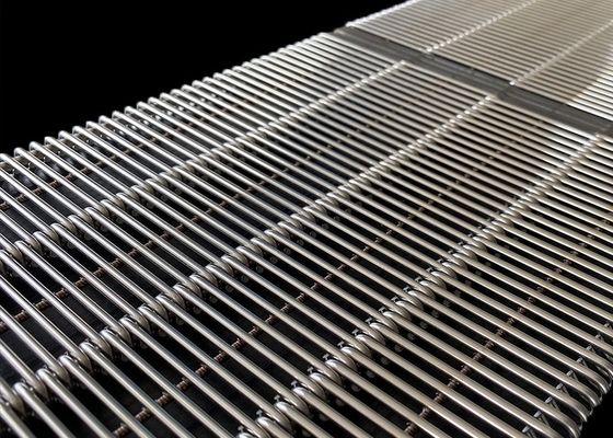 50cm Stainless Steel Eye Link Wire Conveyor Belt Untuk Pengangkutan Makanan