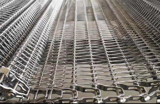 Spiral High Temperature Chain Link Metal Mesh Conveyor Belt Untuk Industri Makanan