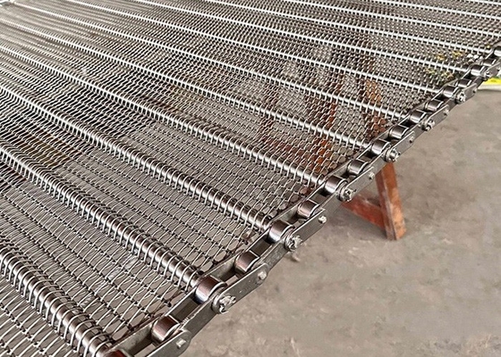 Sabuk Konveyor Baja Tahan Karat 304 Tahan Suhu Tinggi yang Tahan Lama dengan Ketebalan Pelat 2-3mm