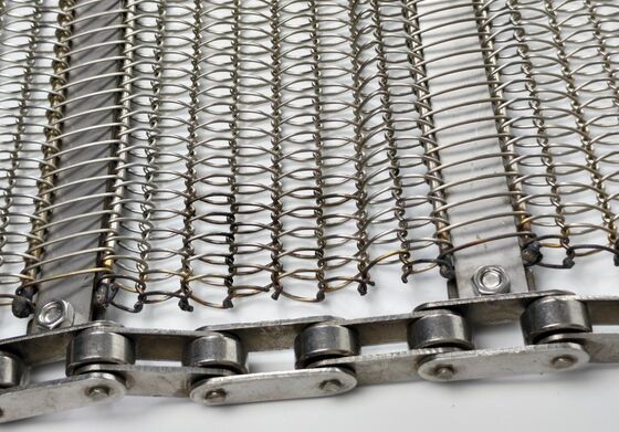 Food Grade Stainless Steel Flat Belt Dengan Metal Wire Mesh Plain Weave Untuk Oven Furnace & Pizza Oven Conveyor Belts