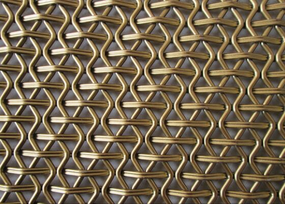 Spiral stainless steel copper woven mesh untuk dinding tirai, hotel fasad, dan mall dekoratif layar
