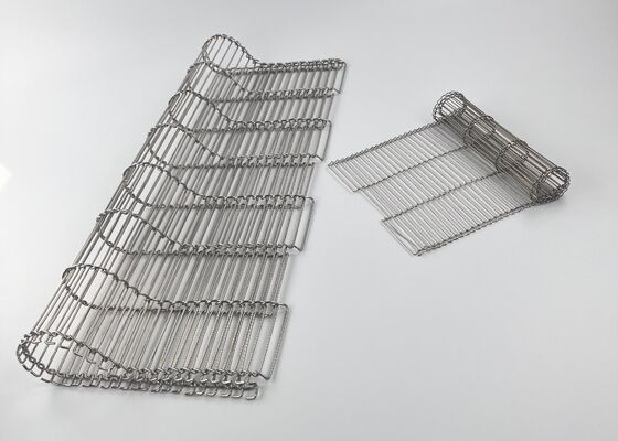 Sabuk Wire Mesh Fleksibel Datar 304 Baja Tahan Karat Tahan Suhu Tinggi