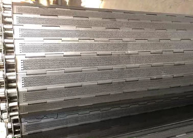Industri Makanan Link Piring Conveyor Belt Disesuaikan Demension Struktur Tahan Lama