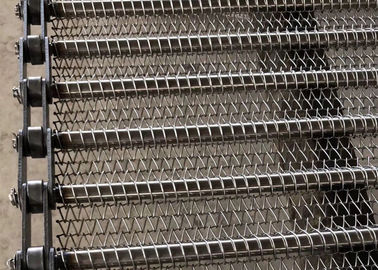 600 Derajat Tahan Rantai Mesh Conveyor Belt Untuk Oven Suhu Tinggi