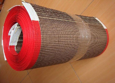10 × 10 Red Edge PTFE Mesh Belt, PTFE Coated Fiberglass Conveyor Belt
