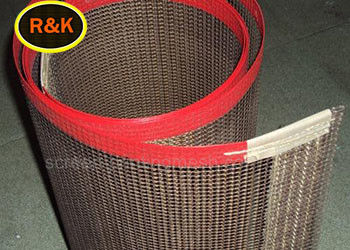 Coated 4 * 4mm Makanan Kering Ptfe Mesh Belt