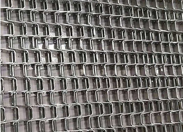 Sistem Pengayak Produk Sabuk Konveyor Mesh Logam Datar, Sabuk Mesh Makanan, Baja Karbon Tinggi