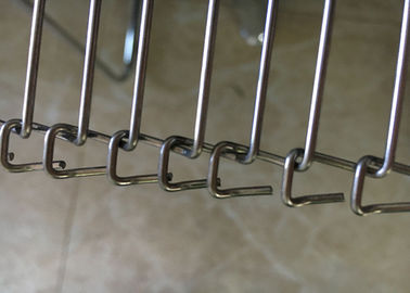 Edge Loop SS Konveyor Flat Wire SS, Flat Mesh Flex Belt Untuk Mesin Pembersih