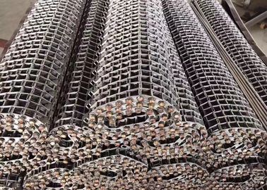 Flat 310 Stainless Steel Wire Mesh Conveyor Belt Bentuk Lubang Disesuaikan