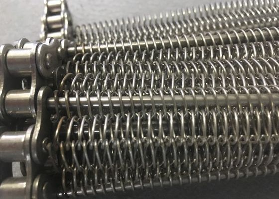 Berlubang 304/316 Disesuaikan Stainless Steel Rantai Mesh Conveyor Belt Dengan Umur Panjang