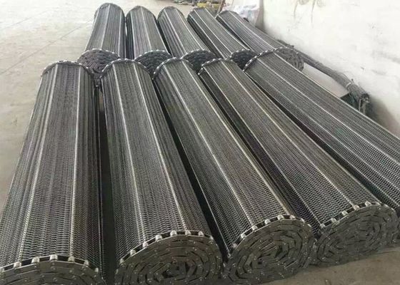 Durable 304 Chain Mesh Conveyor Belt Mudah Dibersihkan Dan Menginstal Lebar Kustom