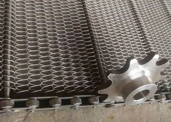 Profesional Flat Wire Mesh Belt Untuk Biskuit Makanan Kecil Dan Makanan Ringan Cokelat