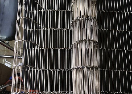 304 Kelas Stainless Steel Flat Flex Conveyor Belt Untuk Menyampaikan Dan Memanggang Kue