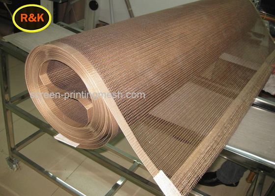 PTFE Dilapisi  Conveyor Belts Weave Plain Berat 120-160g / M2 10 * 10 Mesh