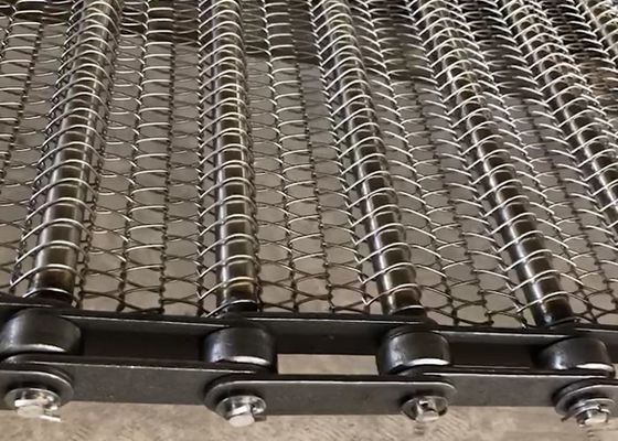 Spiral Woven Wire Mesh Chain Conveyor Belt Bahan SS Food Grade