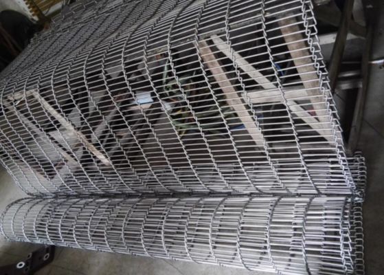 Proses Daging 316l Stainless Steel 3mm Dia Flat Flex Conveyor Belt