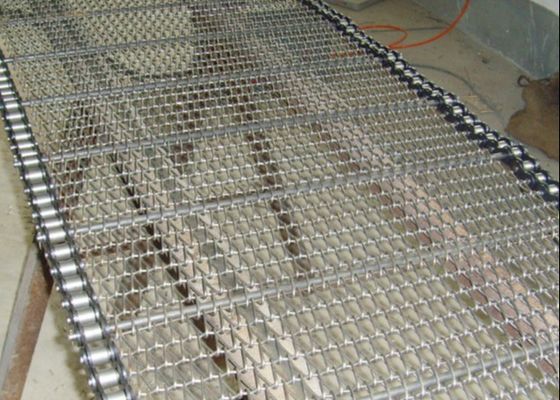 304 Sabuk Konveyor Rantai Tenun Polos Stainless Steel