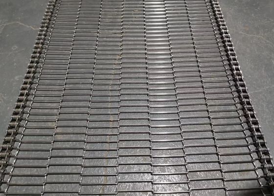 Pendingin Makanan Stainless Steel Flat Flex Conveyor Belt 7mm Pitch
