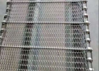 201 Stainless Monofilamen Steel Mesh Conveyor Belt Pengeringan Conveyor Dikepang