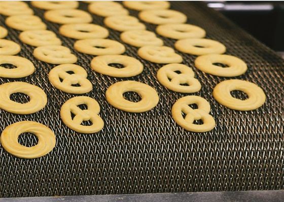 Beban Berat SUS304 Herringbone Conveyor Belt Untuk Oven Kue Biskuit