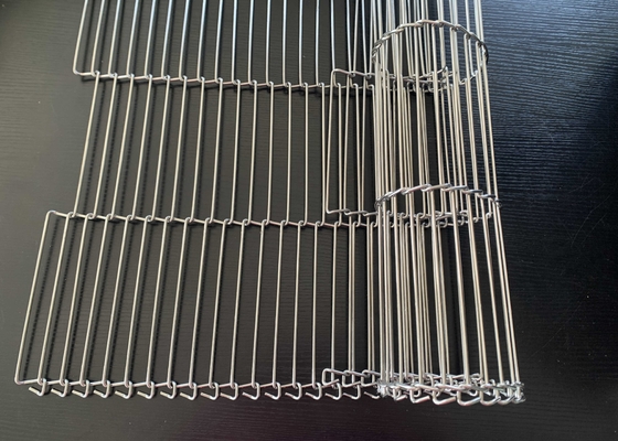 Sabuk Konveyor Fleksibel Tahan Api 304 316 Kue Manik Stainless Steel