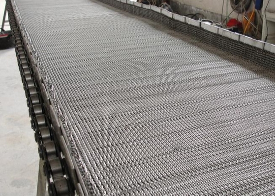 Spiral Wire Mesh Conveyor Belt Rantai Berlubang Baja Karbon