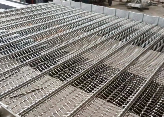 Makanan Ringan Rantai Penggorengan Mesh Conveyor Belt Food Grade Stainless Steel