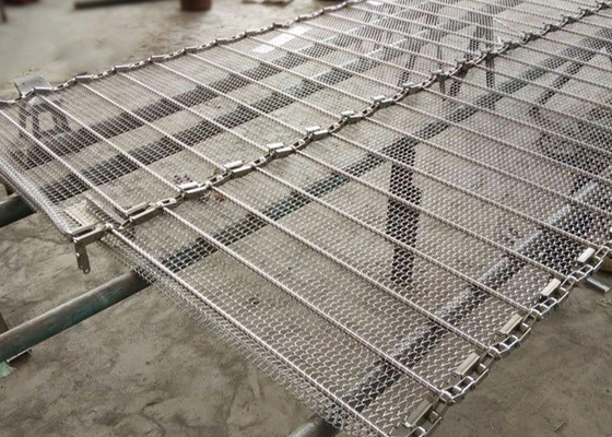 60cm Lebar Aisi 201 Chain Mesh Conveyor Belt Untuk Pengiriman Botol